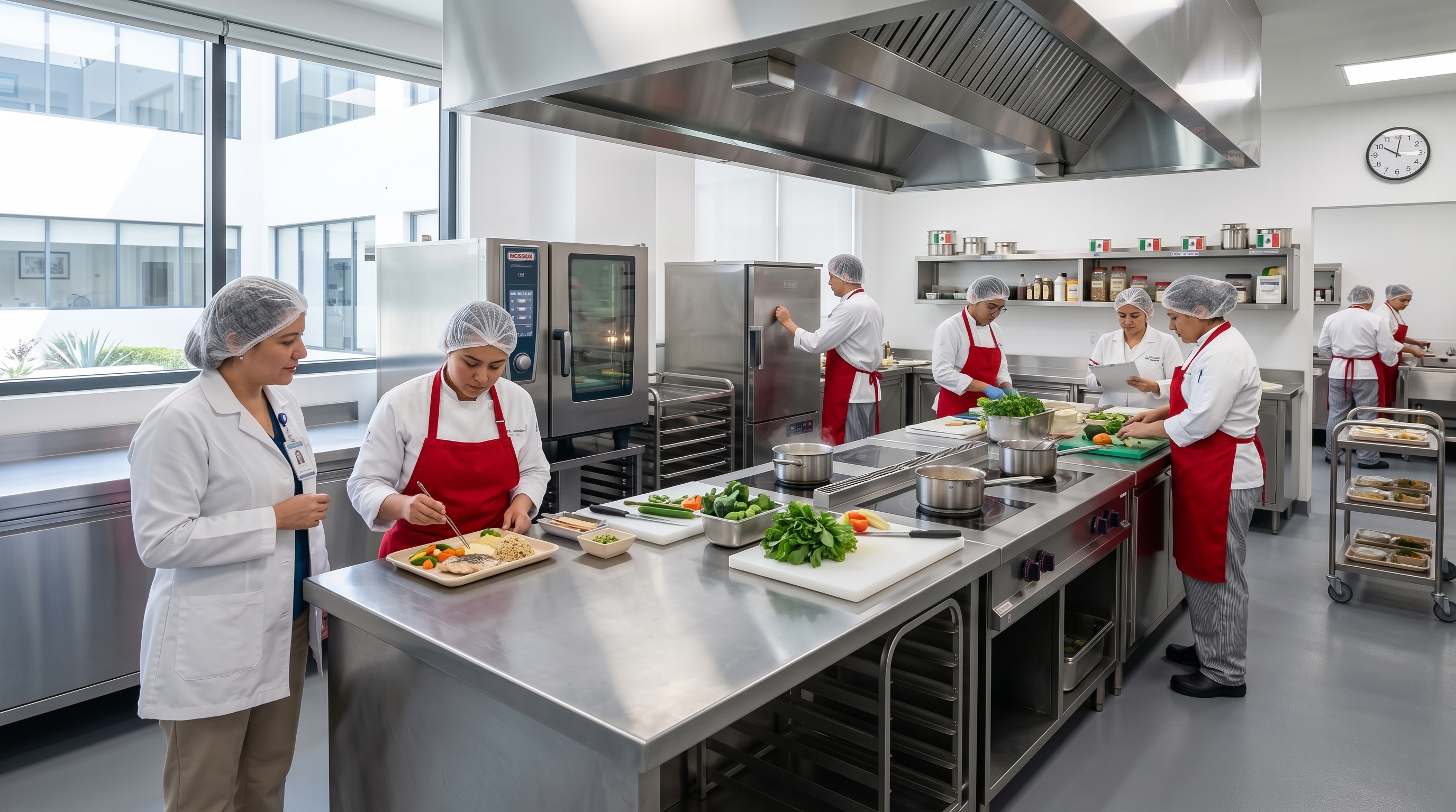 Cocina hospitalaria de DAAGALBA con chefs y nutriólogos